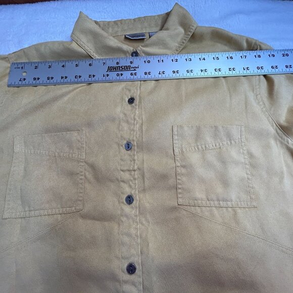 Chico's Womens Tan Button-Up Long Sleeve Shirt Jacket Size 3 Lightweight Pockets - Picture 5 of 8